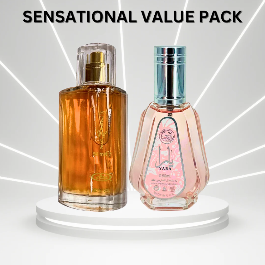 Lattafa Yara EDP 1.7oz , Al Rehab Choco Musk EDP 1.7oz| 2-Piece Bundle