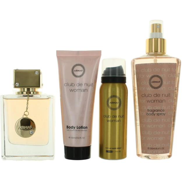 Armaf Club De Nuit 4-Piece Gift Set |EDP 3.4 oz,Body Sprays, Lotion | Women GIFT