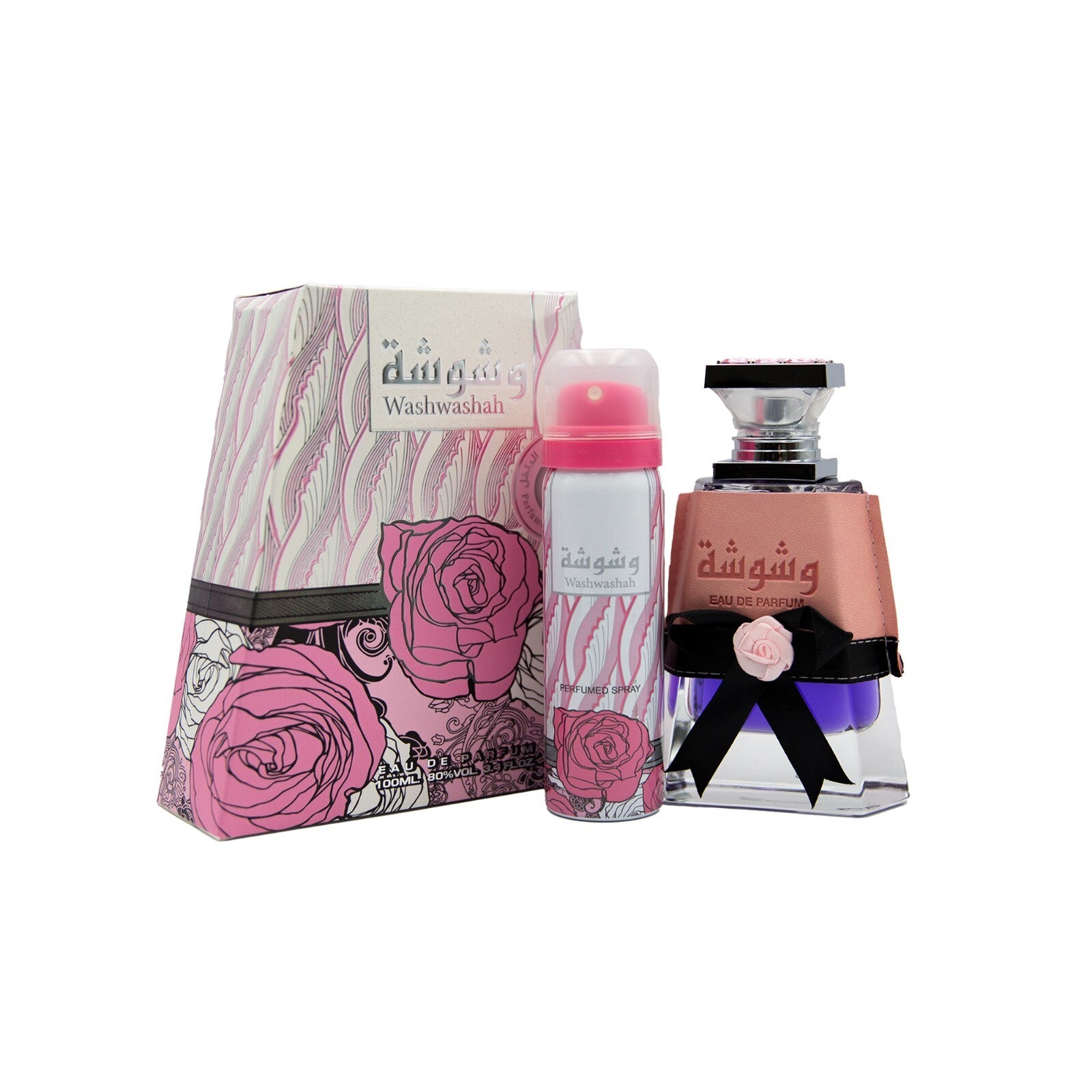 Lattafa Washwashah Gift Set | EDP 3.4 oz + Perfumed Spray 1.7 oz | for Women