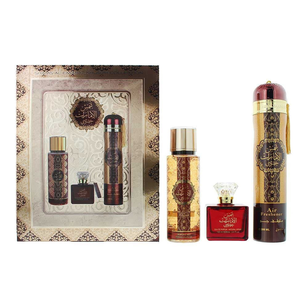 Ard Al Zaafaran Shams Al Emarat Khususi Gift Set | Sweet Oriental Perfume & Body Spray for Women