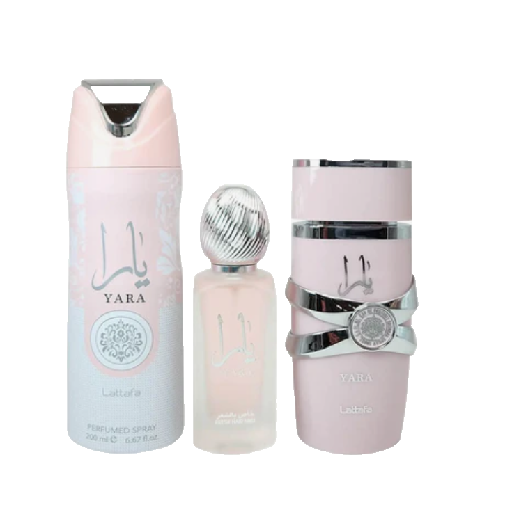Lattafa Yara 3-Piece Gift Set – Eau de Parfum, Perfumed Spray & Air Freshener