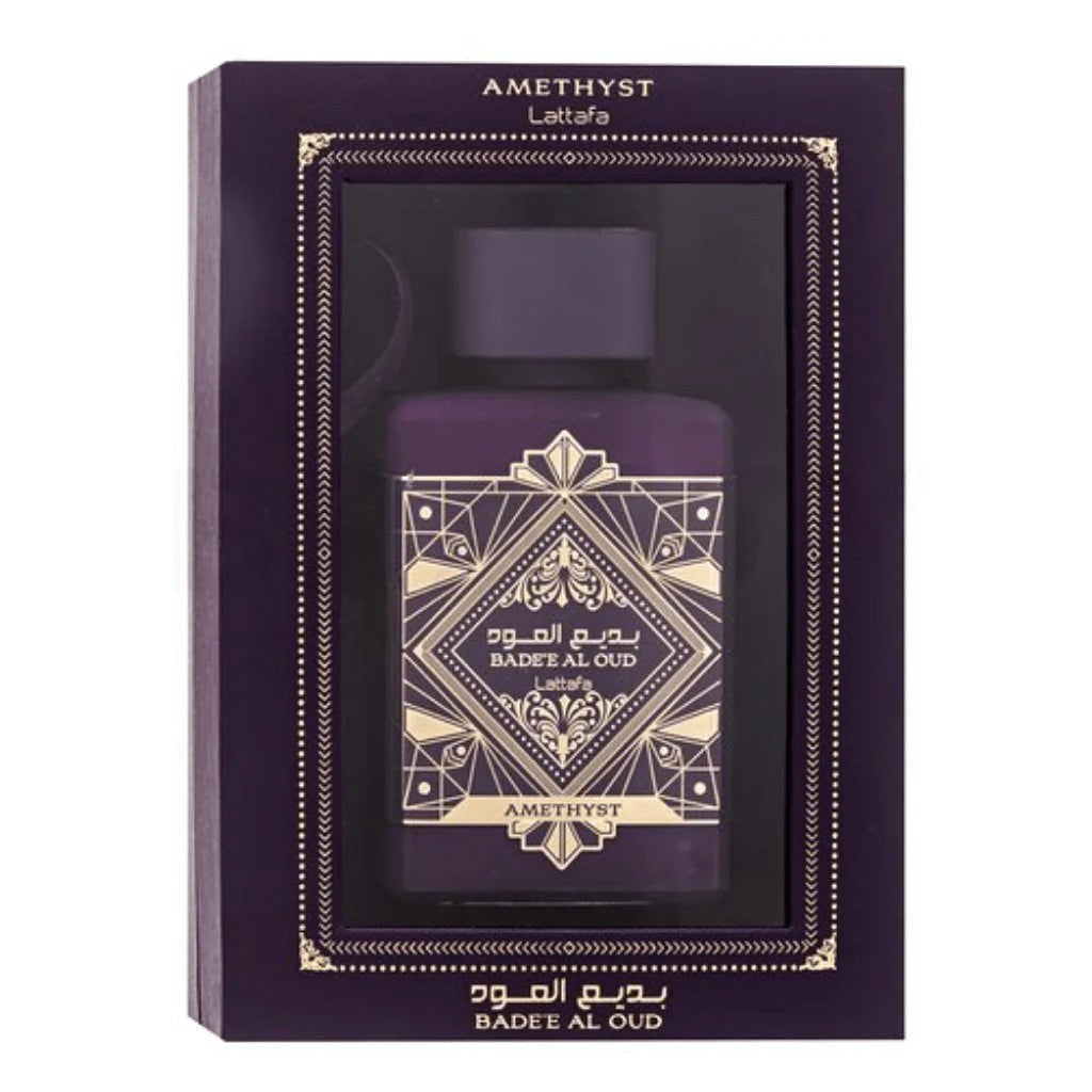 Lattafa Bade'e Al Oud Amethyst for Unisex Eau de Parfum Spray, 3.4 Ounce / 100