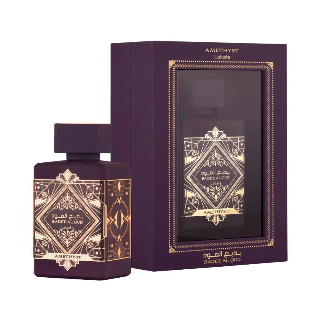 Lattafa Bade'e Al Oud Amethyst for Unisex Eau de Parfum Spray, 3.4 Ounce / 100