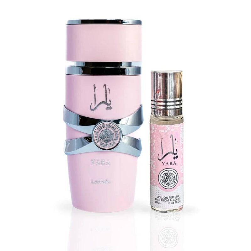 Lattafa Yara EDP 3.4 oz + Ard Al Zaafar  Yara Roll-On Oil 0.34 oz | 2ct boundle