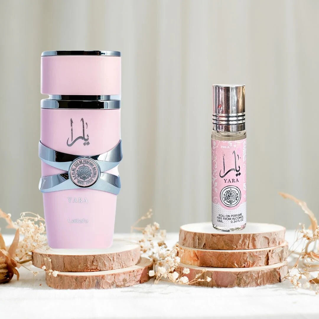 Lattafa Yara EDP 3.4 oz + Ard Al Zaafar  Yara Roll-On Oil 0.34 oz | 2ct boundle