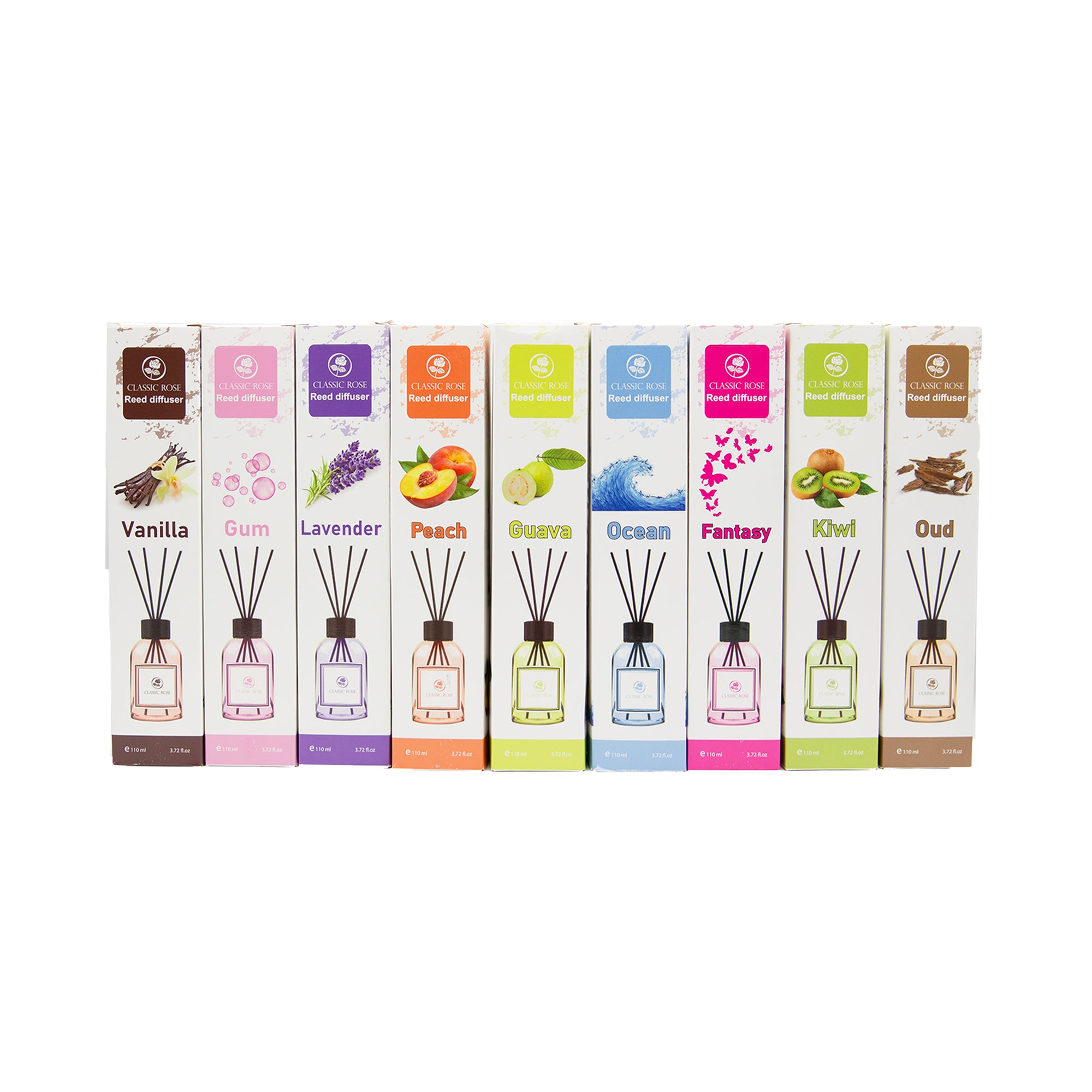 Classic Rose Reed Diffuser 3.72 oz (110ml) | Long-Lasting Home Fragrance with Sticks