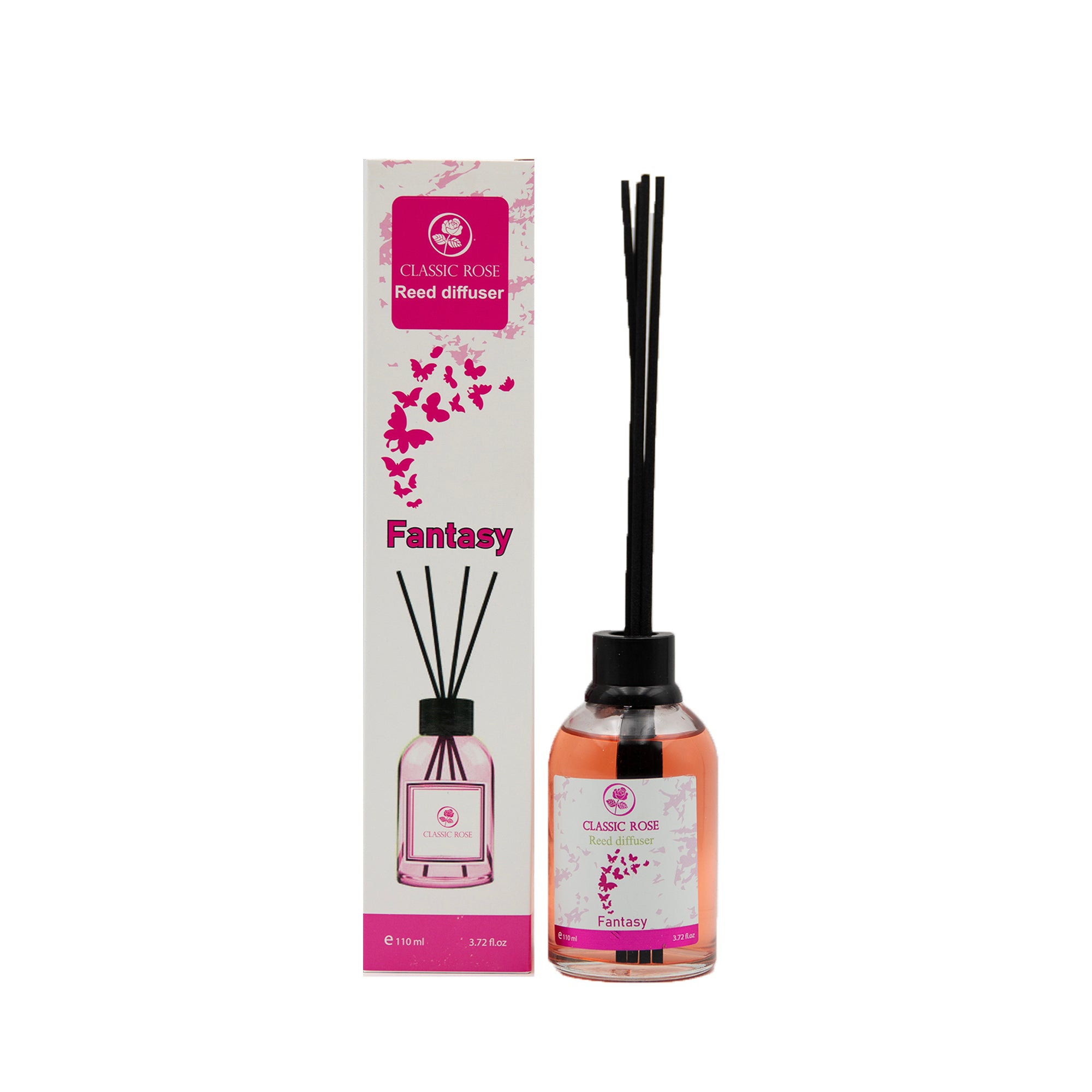Classic Rose Reed Diffuser 3.72 oz (110ml) | Long-Lasting Home Fragrance with Sticks